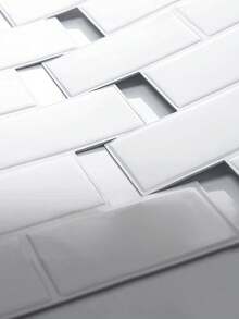 4/10/20 片装厨房防溅板 3D 亮面地铁砖自粘墙贴