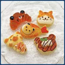 5pcs Miniature Food Toy Cartoon Bread Decor Magnetic Stickers, Realistic Simulation Food Stickers, Creative Fridge Magnets, Cute Decorative Accessories For Office Desk, Kitchen, Whiteboard, Storage Cabinet, Valentine's Gift
