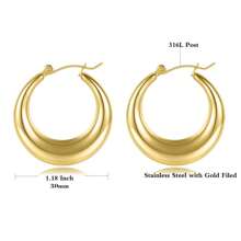 MDFUN 316L Stainless Steel Thick Earrings, Hollow Hoop Earrings, Jewelry For Men And Women