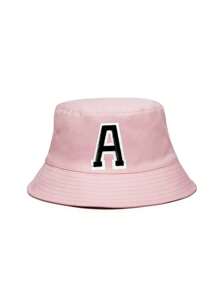 1PC Kids 26 Alphabet Personalized Name Print Sun Hat Fashion Versatile Bucket Hat Suitable For Girls Outdoor Daily Back To School Wear