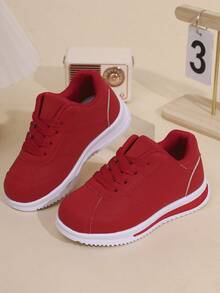 New Outdoor Casual Shoes Sports Shoes, Solid Color, Lightweight, Comfortable, Non-Slip - Red - View 1