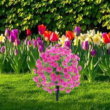 UV Resistant Artificial Boxwood Topiary Ball Trees With Ground Spike Faux Outdoor Shrubs For Porch Garden Front Yard Decor Indoor Outdoor Plants Low Maintenance Evergreen - 玫紅色 - 查看 4