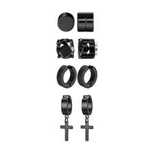 Fashionable And Minimalist Punk Style Popular Stainless Steel Ear Clip, Zirconia Magnet Ear Clip Without Ear Hole, Non Perforated Ear Clip Set Suitable For Various Occasions, Good Gift For Friends And Family, Manufacturer Direct Suitable For Both Men And Women