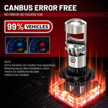 DrViAion 2 件 120W 1:1 无线 H4 迷你 LED 投影仪镜头 Canbus 9005 9006 H11 即插即用 H7 汽车大灯涡轮灯汽车投影仪 80000LM LED 灯适用于 12V 汽车 - 白色 - 查看 4