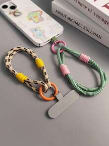 双股简约腕带，简约短手链挂绳，双层耐用防断防摔手机挂绳 - 彩色 - 查看 6