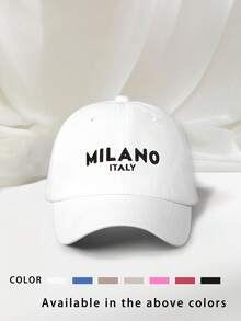 1 件刺绣“MILANO”泰迪羊毛棒球帽，透气可调节高尔夫太阳帽，时尚弧形帽檐太阳帽，男女皆宜，适合所有季节 - 棒球帽 - 查看 16