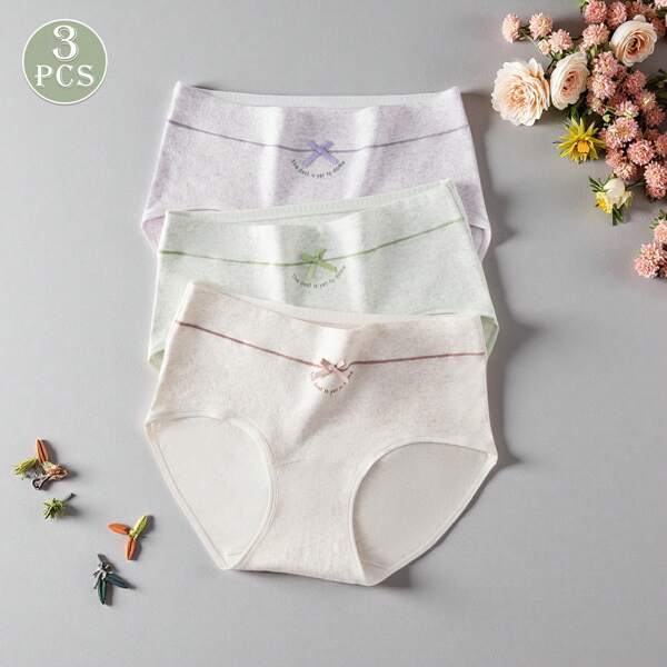 3 paquetes de pantalones deportivos triangulares para mujer con moño y multicolor, forrado ultra suave y alargado, ropa interior cómoda y de ajuste ceñido, adecuado para uso diario