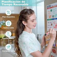 Calendario Magnético para Refrigerador, Pizarron Organizacion 2 Planificador Mensual Semanal con 1 Pizarrón Blanco, Pizarra Magnetica Flexible de Nevera con 6 Plumones y Borrador para notas diario menu semanal magnetico