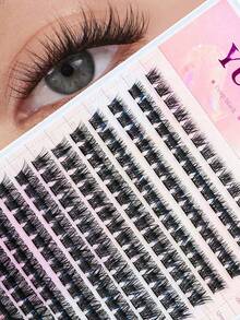 Ondine Natural Soft Handmade Segmented DIY Eyelash Extension Cluster Individual Lash Extensions Seamless Comfortable Eye Lashes Eyelashes - Black - View 3