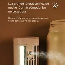 Abanico de aire de mesa, enfriador de aire, enfriador doméstico con pulverización, mini aire acondicionado, enfriador de agua interior, abanico eléctrico, abanico frío con luz nocturna. - Blanco - Ver 6