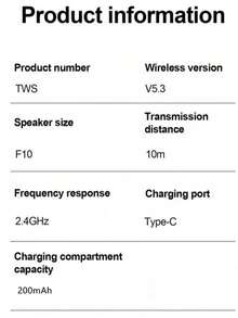 全新真无线贴耳式音乐耳机游戏耳塞视频 TWS HIFI 杜比重低音 9D 立体声高清通话耳机适用于 Android 兼容手机运动耳机智能耳机 - 掛耳式數位耳機 - 查看 8