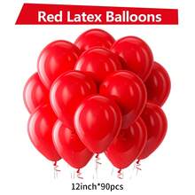Bóng bay màu đỏ 5/10/12/18 inch, 10/30/50/70/90 quả bóng bay cao su Heli màu đỏ mờ thích hợp cho tiệc cưới tốt nghiệp, ngày độc lập, ngày lễ tình nhân, ngày tưởng niệm, giáng sinh, lễ đính hôn, trang trí tiệc sinh nhật - Đỏ - Xem 19