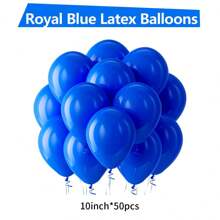皇家蓝色乳胶派对气球 5/10/12/18 英寸 -10/30/50/70/90 个圆形氦蓝色气球适用于生日、婚礼、淋浴、毕业典礼、棒球、帆船、美国独立日、阵亡将士纪念日、爱国派对装饰 - 皇家藍 - 查看 14