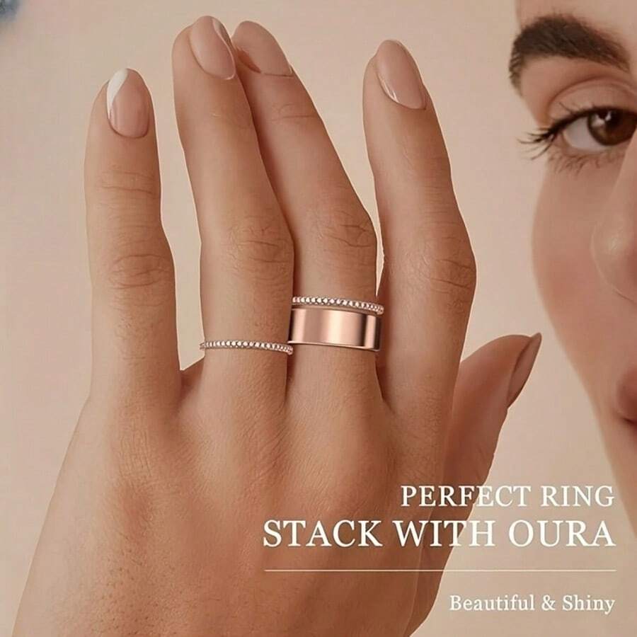 3 Stücke Modeschmuckset für Frauen, Edelstahl Legierung Kombination Ringe, 14 Karat Gold, Silber, rosegoldfarbene Überzogene Stapelringe, geeignet für Alltag, Party, Muttertag, Valentinstag, Feiertagsgeschenke, Paarzubehör