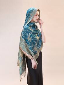 1 buc 200 * 68cm eșarfă multicoloră cu imprimeu vintage din caju, mărime mare, șaluri și wrap-uri pentru femei, eșarfă Paisley, bandane, hijab, plajă, acoperire, sarong, lung, franjuri, moale, ușor, multifuncțional, clasic, la modă, totul merge cu cadouri de călătorie - Data roșu - Vizualizare 25