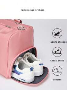 1pc Large Capacity Training Bag Travel Bag With Dry-Wet Separation, Shoe Compartment, Shoulder Strap And Hand Carry Suitable For Camping, Traveling, Sports, Fitness