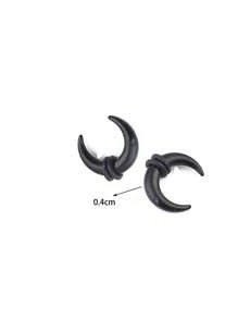 2 Peças Expansor Espiral de Orelha em Acrílico Preto de Caracol, Alargador de Orelha Espiral, Esticador de Perfuração de Orelha para Mulheres e Homens, Joia de Perfuração Corporal Personalizada de 1,6mm - 24mm