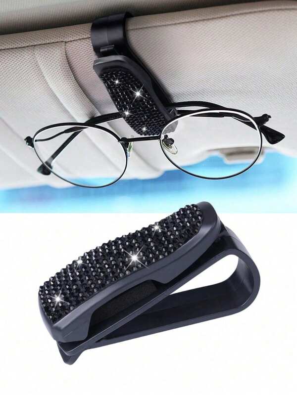 1 Stück Auto Sonnenblende Brillenclip, Sonnenbrille Clip, Kartenclip, Auto Sonnenblende Clip für Brillen, multifunktionaler Clip für Auto Sonnenblende mit imitiertem Diamantdekor
