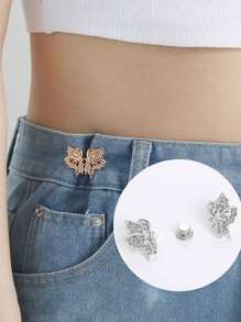 2/4pcs Multi Color Adjustable Butterfly Buckle, Detachable And Seamless, Can Change The Waist Of Jeans, Without Sewing Waist Fasteners Waist Accessories, Valentine's Day Gifts, Holiday Gifts, Gifts Suitable For Sisters, Lovers, Mothers, Families.