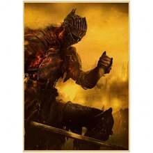 1pc/3PCS Wall Arts Posters Optional Frame /Framed Pop Classic Game Poster Dark Souls 3 Retro Art Home Decoration Poster Family Wall Children's Room Playroom HD Print Wall Sticker