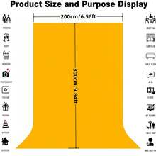 Yellow Backdrop - Yellow Photo Backdrop For Photoshoot Background For Photography Screen Video Recording Picture Background.(Excluding Brackets And Clips) - Yellow - View 3