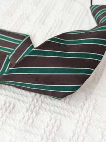 1pc Fashionable No-Tie Polyester Fiber Casual Wear Tie For Young People, Suitable For Office, Street, And Leisure Occasions