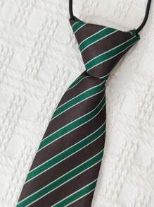 1pc Fashionable No-Tie Polyester Fiber Casual Wear Tie For Young People, Suitable For Office, Street, And Leisure Occasions