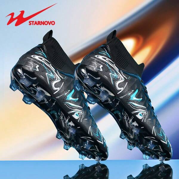 STARNOVO Double Star Football/Soccer Cleats, Unisex Outdoor Sports Spikes Suitable For Football/Baseball, Artificial Turf And Natural Grass, Anti-Slip, Comfortable, Leather Material, Various Colors And Styles, High-Top Professional Football/Youth World Cup Soccer Shoes, Best Price