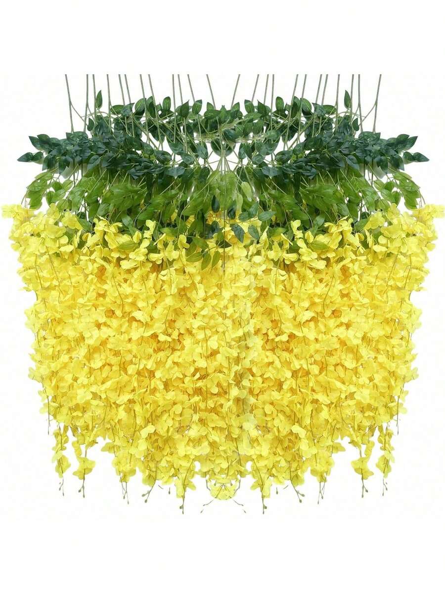 6/12/24 件紫藤花藤花环，3.75 英尺人造花串，假吊花，丝绸紫藤花环，婚礼、花园、墙壁装饰用紫藤