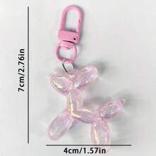 5pcs Matte Bubble Finish Colorful Balloon Dog Shaped Keychain, Purse And Wallet Keychain Pendant, Bag Decoration Puppy Pendant, Women's Car Keychain, School Accessories - Multicolor - View 5