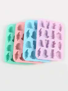 1 pieza Molde de silicona con diseño de fantasma, molde con 16 cavidades, utilizado para hacer chocolate/galletas/gominolas/gelatinas/cubitos de hielo - Multicolor - Ver 5