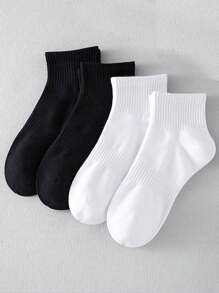 50pcs/40pcs/32pcs Ankle Socks For Sports, Unisex Soft, Moisture Wicking, Odor Resistant, Breathable, Solid Color Socks, Knit Lining, Perfect Gift For Men And Women,Great For Casual Wear, Yoga, And All Seasons
