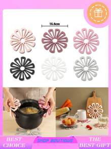 1 pieza / 6 piezas Posavasos con aislamiento térmico de estilo nórdico, tapete de mesa, mantel de mesa para comedor con protección contra el calor, posavasos con estampado antideslizante, fácil de limpiar