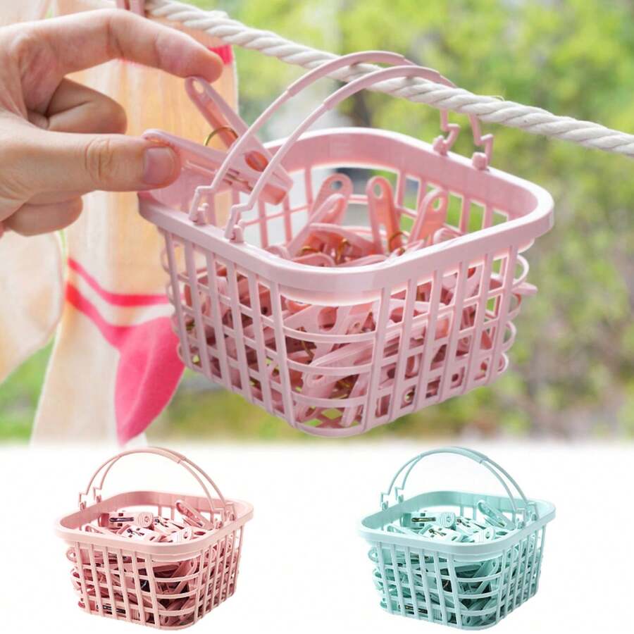Pinzas de ropa de plástico de gran resistencia con diseño a prueba de viento para tender la ropa, clips para toallas en la lavandería, y para la cesta de almacenamiento - Multicolor - Ver 1