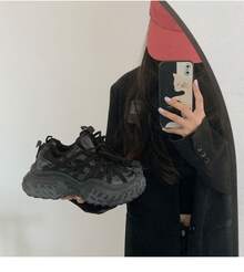 Women Wedge Sneakers - 黑色 - 查看 1