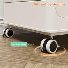 Rolling Laundry Hamper With Lid Collapsible Laundry Clothes Baskets Hampers Cart - Creamy Gray - View 9