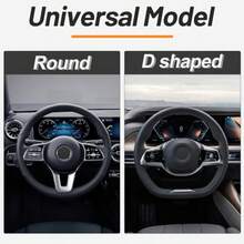 Elastic Stretch Steering Wheel CoverWarm In Winter And Cool In Summer Universal 15 Inch Microfiber Breathable Ice Silk AntiSlip Odorless Easy Carry Black