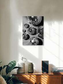 1pc, Party Canvas Decoration, Funny Disco Wall Arts, Idea Gift, Disco Ball Light Picture Poster Printing, Home Decor Painting For Living Room, Bedroom, Bar,Optional Frame