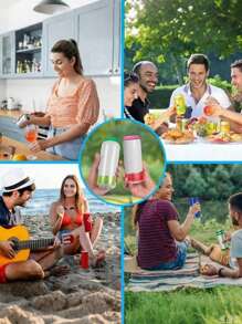 2/4 Piezas de tapas reutilizables a prueba de fugas para mantener las bebidas frescas, tapas de sellado de bebidas, tapas a prueba de fugas, tapas a prueba de salpicaduras, accesorios para bebidas para bebidas carbonatadas, jugos y latas de refrescos, excelentes para parrilladas al aire libre, picnics, campamentos y uso diario