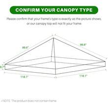 Gazebo con tetto di ricambio 3x3m, tetto per gazebo, copertura per tetto per giardino, copertura per gazebo, telone di ricambio per tenda da tetto, robusto gazebo per barbecue, telo di ricambio per copertura di ricambio - Verde Scuro - Visualizzare 3