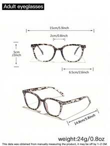 1 PC Women's Acrylic Bohemian Color Clash Casual Square Frame Fashion Glasses For Daily Reading And Work Commuting - 彩色 - 查看 6