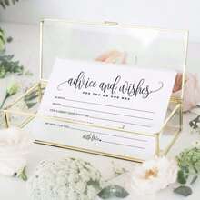 50 pièces Cartes de conseils et de vœux pour le nouveau couple, la mariée et le marié, les jeunes mariés. Ajout parfait pour vos décorations de réception de mariage ou votre shower de mariage.