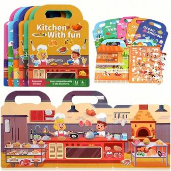 Reusable Sticker Books For Youngsters | Waterproof Double-Sided Design With Animals, Riding Club & Sports-Meeting | Educational Cognitive Learning Activity | Perfect For Ages 3+ | Diverse Topics, Playful Stickers