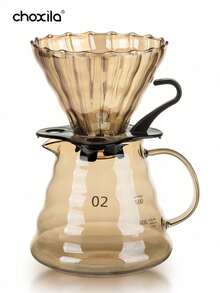 choxila 1 件橙色云形咖啡壶，带咖啡滴滤器，手冲咖啡壶套装，玻璃滴滤咖啡壶和咖啡过滤器，耐热玻璃咖啡壶，适用于家庭、办公室、咖啡厅 - 橘色 - 查看 1