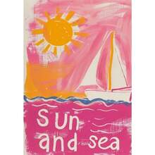 1 tấm tranh trừu tượng mặt trời đại dương cây cọ phong cảnh xương rồng vải canvas treo tường nghệ thuật hình ảnh trang trí phòng khách quà tặng khung tùy chọn - Nhiều màu - Xem 11