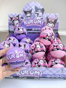 Sanrio 1 pieza Muñeca llavero de la cápsula sorpresa Kuromi, ornamento de muñeca colgante de bola sorpresa, figuras de dibujos animados lindas, bola sorpresa de cápsula de diversión de demolición, modelo de caja misteriosa de personaje de anime lindo, decoración de escritorio, decoración de automóvil, accesorios de cordón de personaje llavero, regalo de Navidad, regalo de cumpleaños