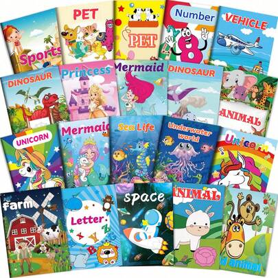 20Pack Coloring Books For Kids Ages 3-8-12 (5.1 X 7 Inch),Mini Coloring Books For Kids Party Favors,Bulk Coloring Books For Kids Birthday Gifts Small Goodie Bags Stuffer Fillers Bulk School Classroom Activity(Not Duplicate),Back To School,School Supplies