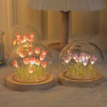 13 Flowers Creative Handcrafted Diy Simulated Flower Tulip Night Light Ornaments, Ambient Lights, Festival Gift Decorations - Màu tím - Xem 4