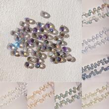QYDCX Mărgele de sticlă cristalină 8x10mm 20/50 buc, mărgele de cristal fațetate pentru confecționarea bijuteriilor, mărgele de sticlă strălucitoare în formă de lacrimă pentru colier, brățară, cercei, artizanat DIY