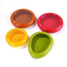 1 pieza/4 piezas Recipientes de almacenamiento de alimentos de plástico transparente para refrigerador con tapas para limón, aguacate, tomate, frutas y verduras, portátiles para el trabajo, con sellado hermético, reutilizables para congelador y refrigerador, suministros escolares